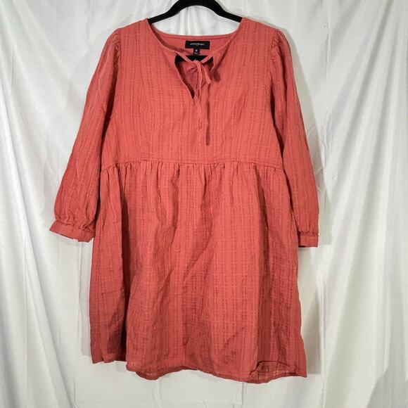 Banana Republic  Voile Puff-Sleeve Peplum Mini Shift Dress Dust Cedar – Size M - Picture 3 of 7